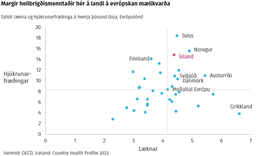 Margir heilbrigðismenntaðir hér á landi á evrópskan mælikvarða